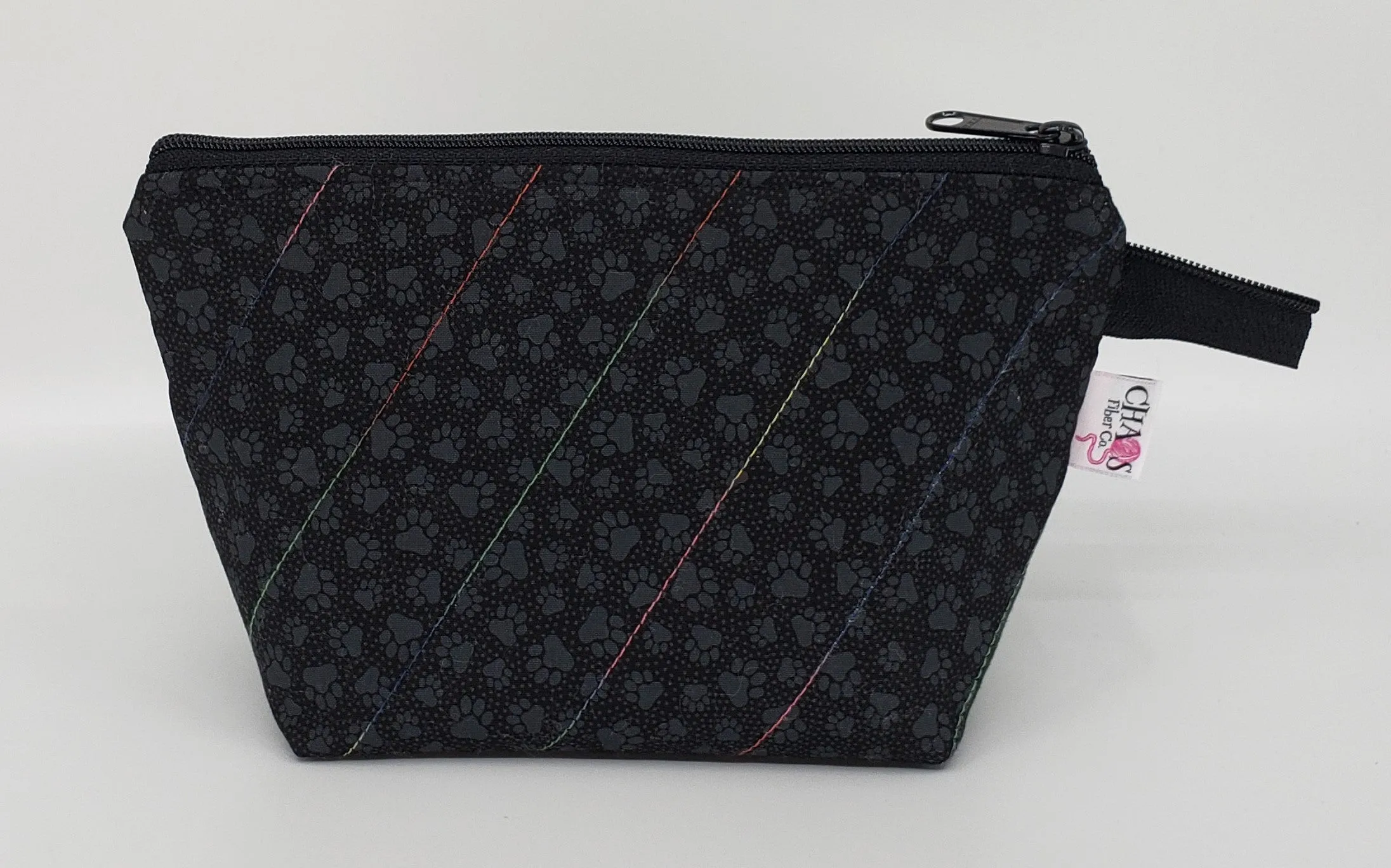 Paw Prints in Black - Notions Bag
