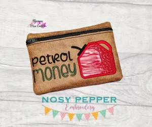 Petrol Money applique ITH Bag (4 sizes available) machine embroidery design DIGITAL DOWNLOAD