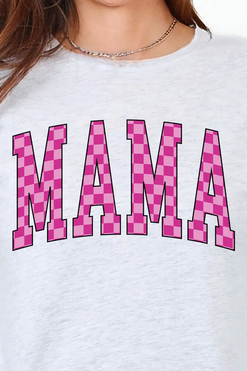 Pink Checkered Mama Unisex Dri-Power Long-Sleeve 50/50 Tee
