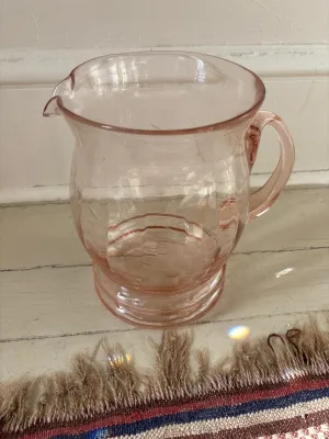 Pink Depression Glass Pitcher