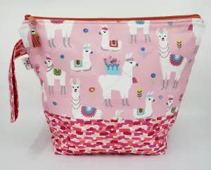 Pink Llamas - Project Bag - Medium