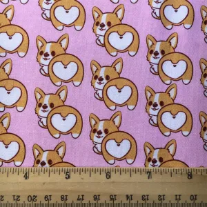 pink series dog puppy printed fabric