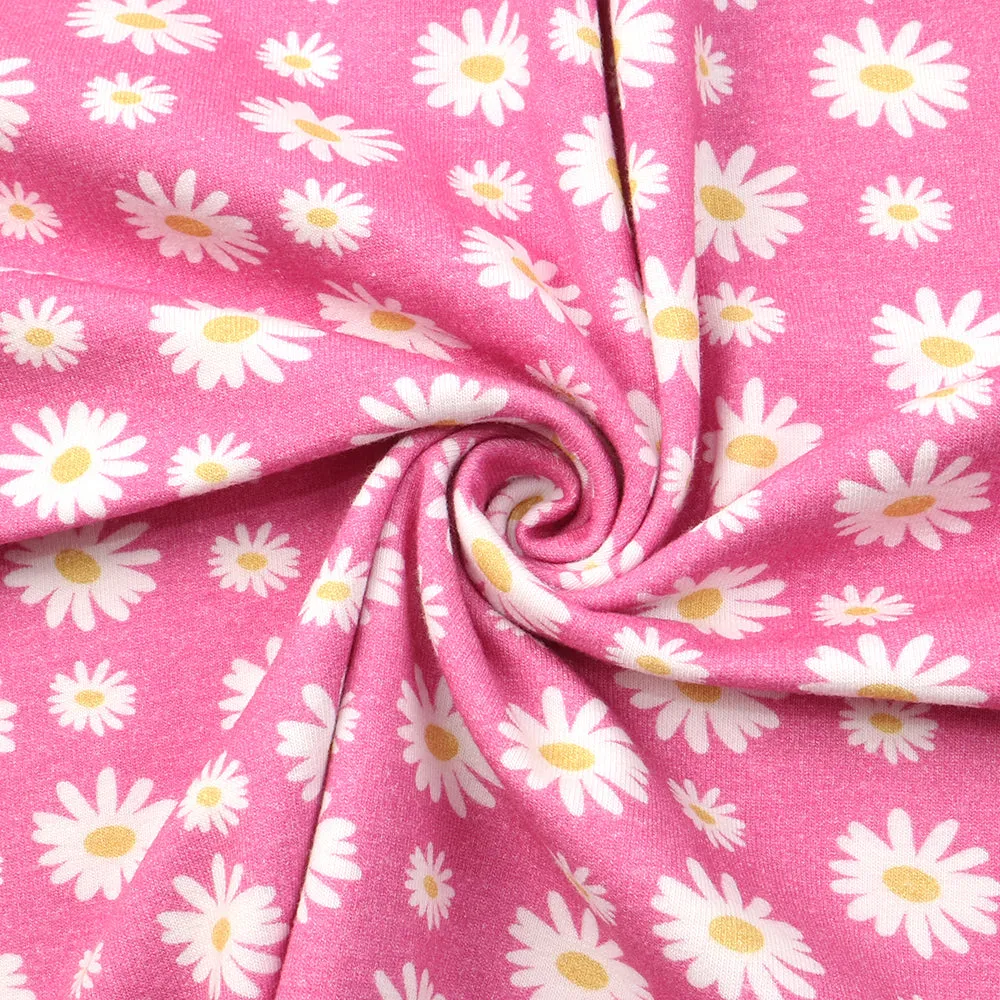 pink series flower floral printed fabric
