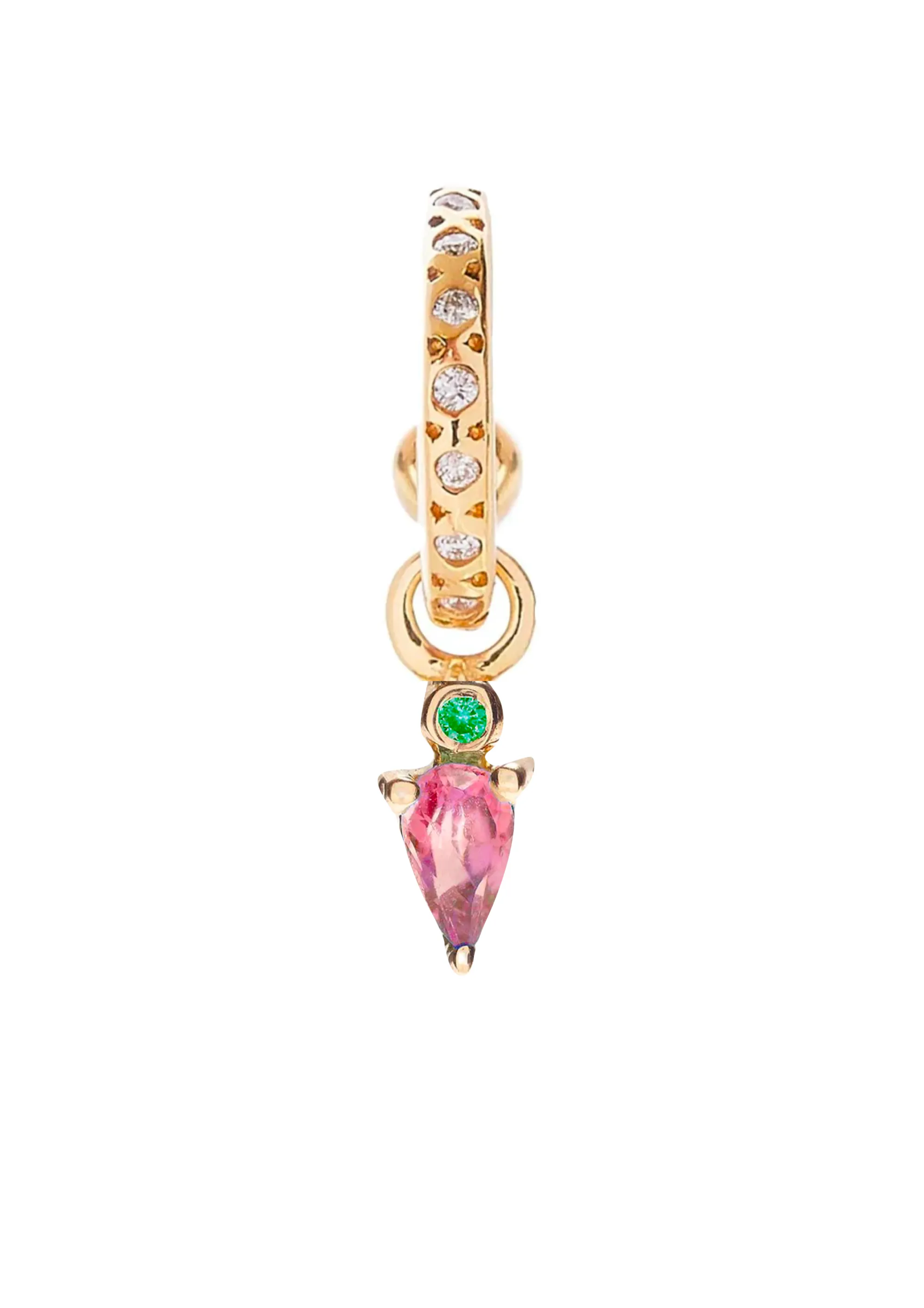 Pink Tourmaline Droplet Earring