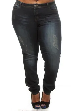 Plus Size Washed Out Denim Jeans