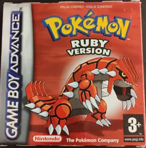 Pokémon Ruby i æske (Slidt manual) (Lidt slid på æsken)
