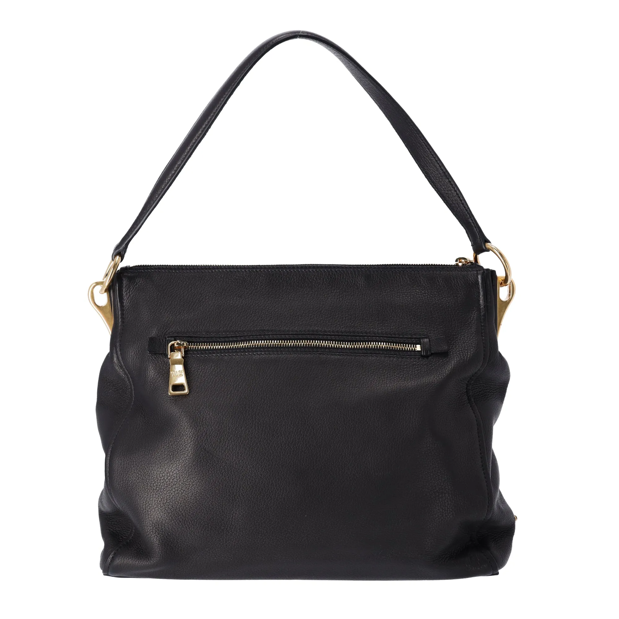 PRADA Pushlock Shoulder Bag BR4501 Black Leather