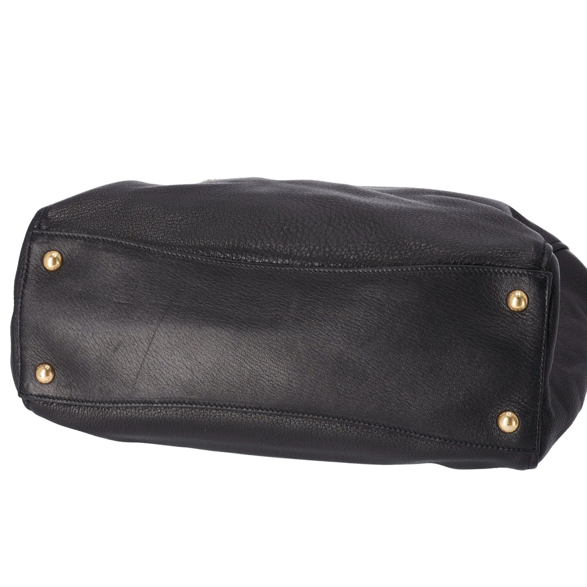 PRADA Pushlock Shoulder Bag BR4501 Black Leather