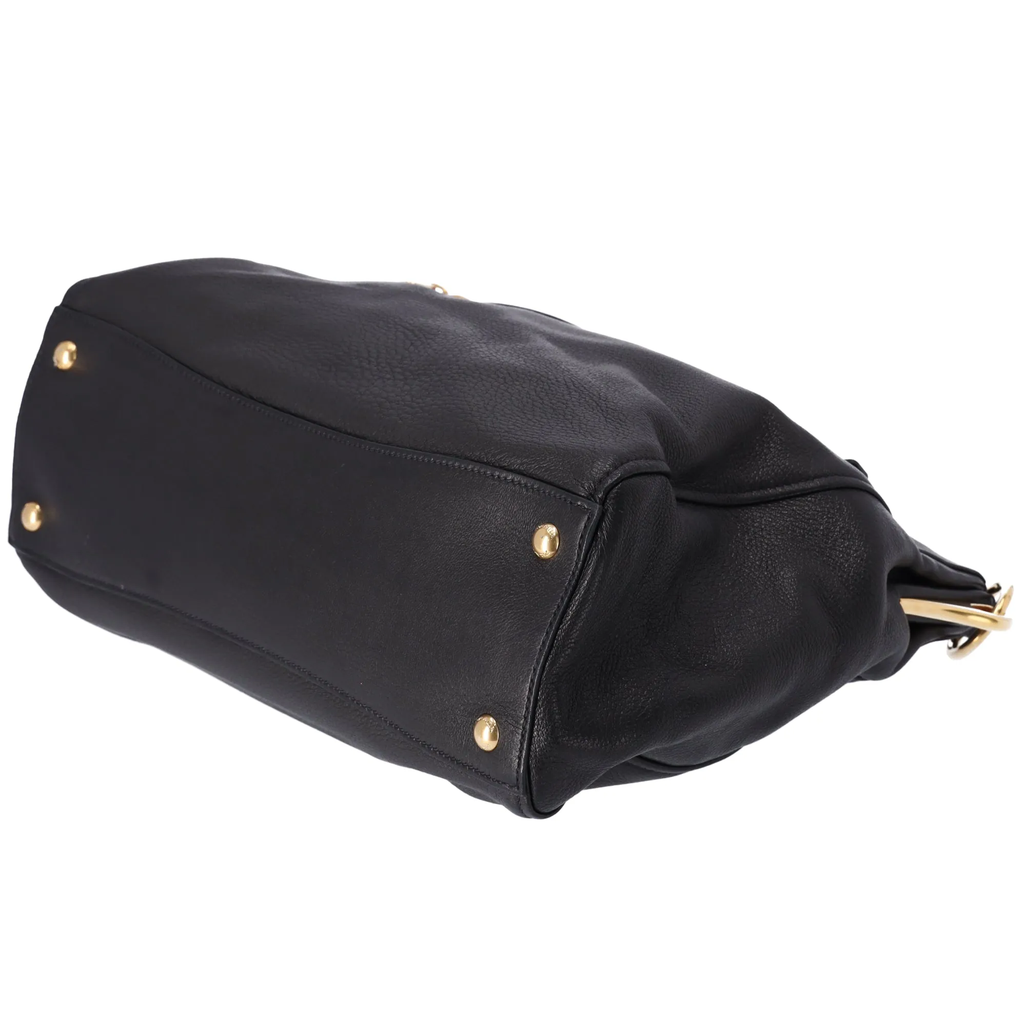 PRADA Pushlock Shoulder Bag BR4501 Black Leather