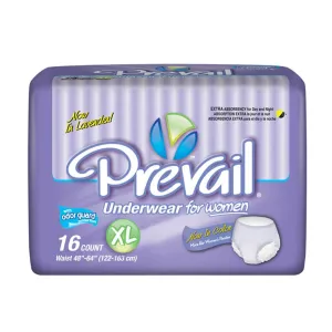 Prevail Disposable Underwear for Women - Classic Fit. Size X-Large, Full case of 64