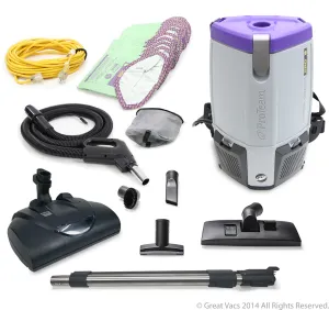 Proteam Super Coach Pro 6qt Backpack Vacuum w/ Wessel Werk Head