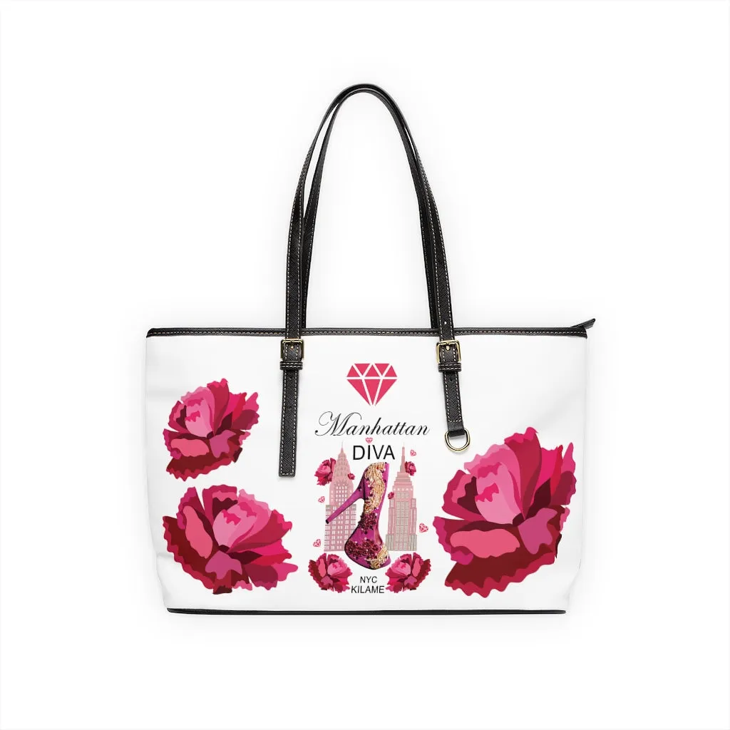 PU Leather Shoulder Bag 'Pink Diamond'