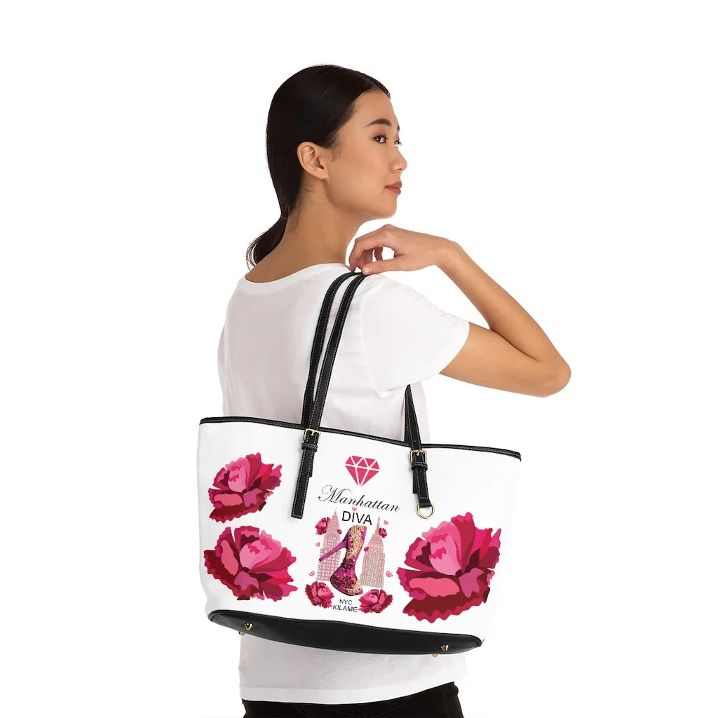PU Leather Shoulder Bag 'Pink Diamond'
