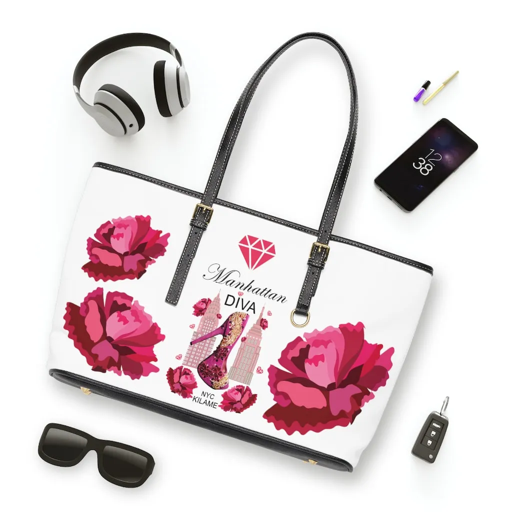 PU Leather Shoulder Bag 'Pink Diamond'
