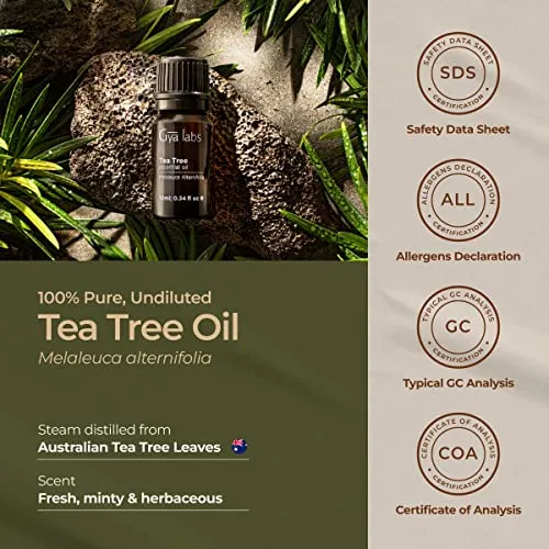 Pure Australian Tea Tree Oil for Skin, Hair, Face & Toenails