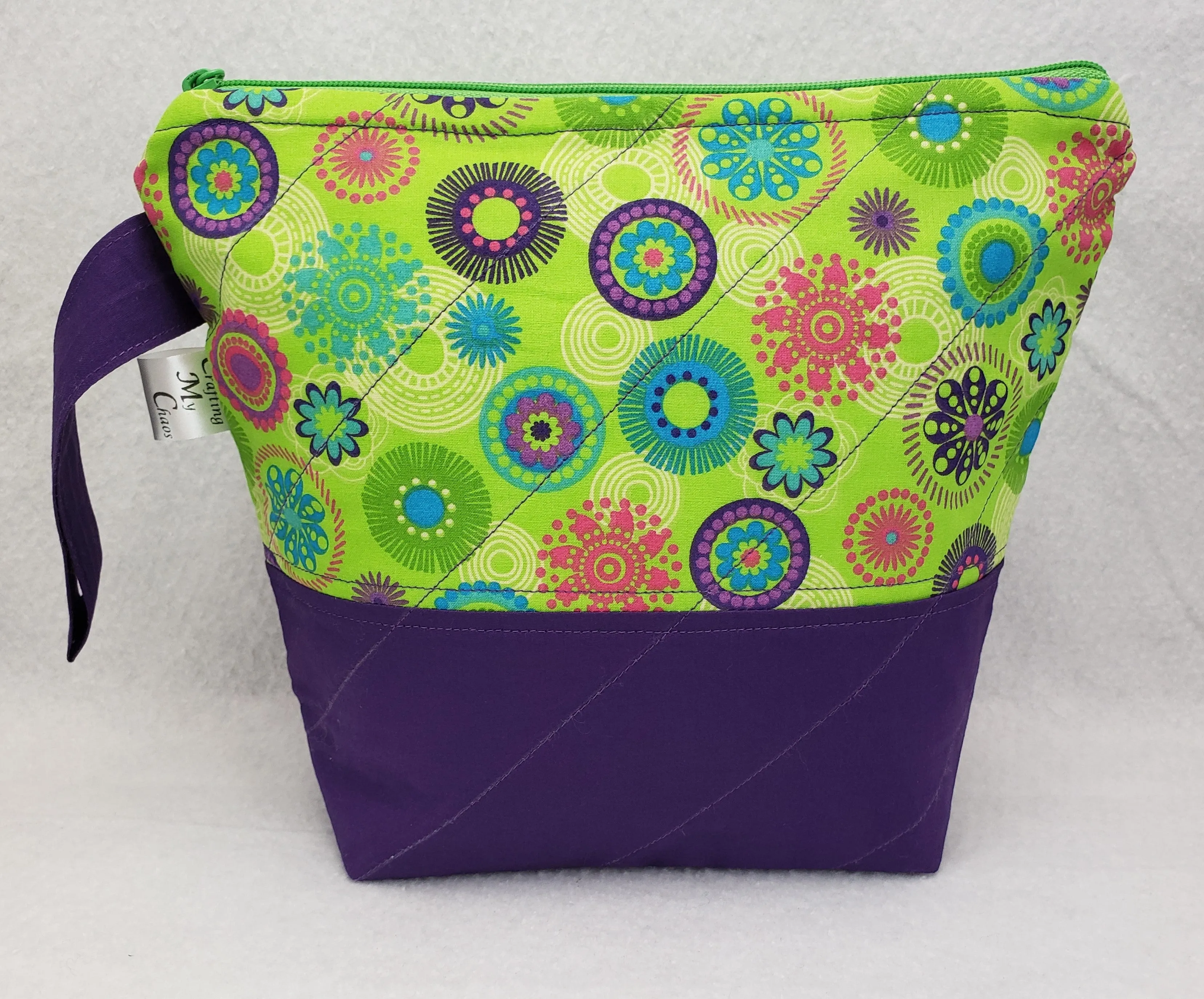 Purple and Flowers - Project Bag - Small
