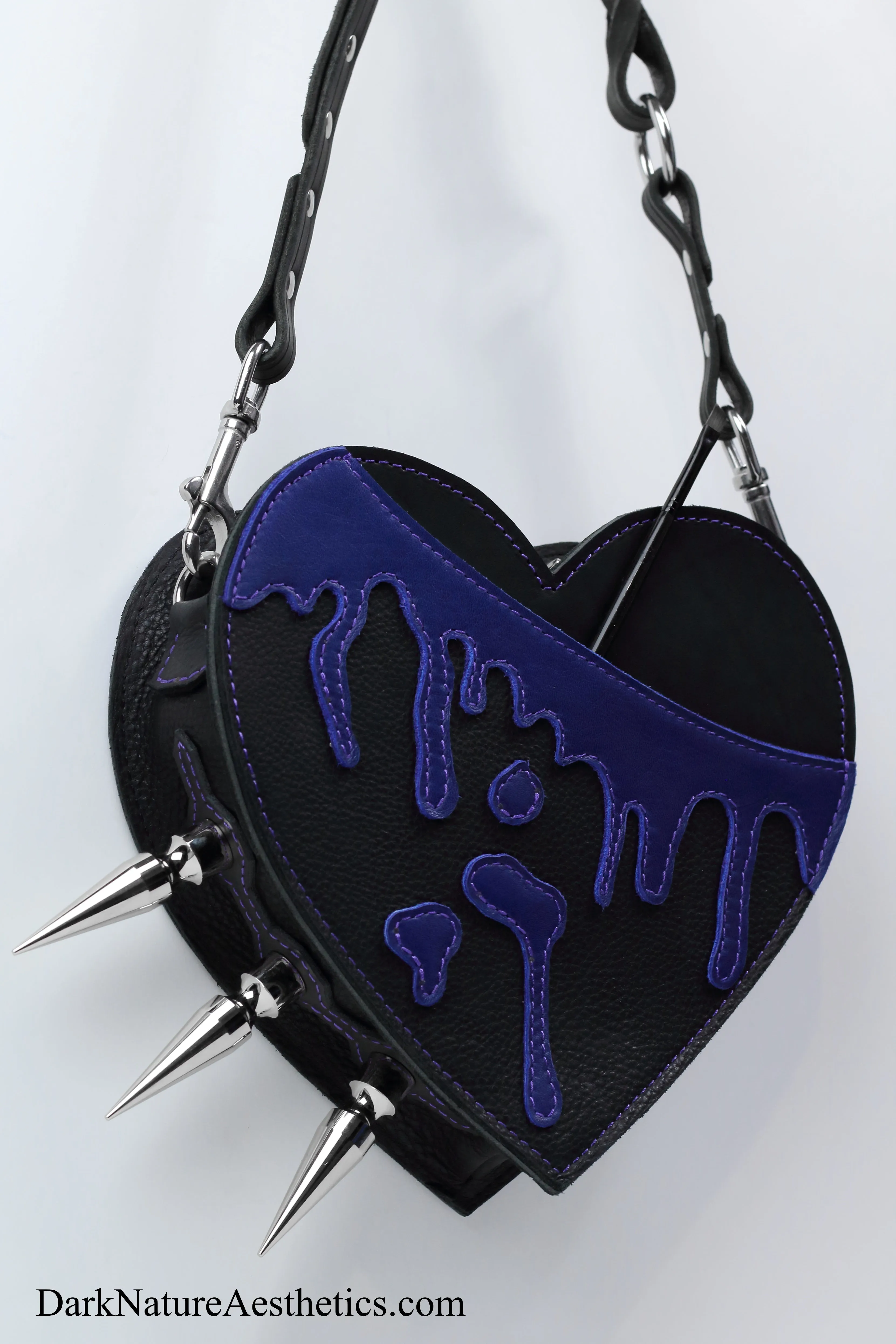 Purple/Black "Bleeding Heart" Shoulder Bag