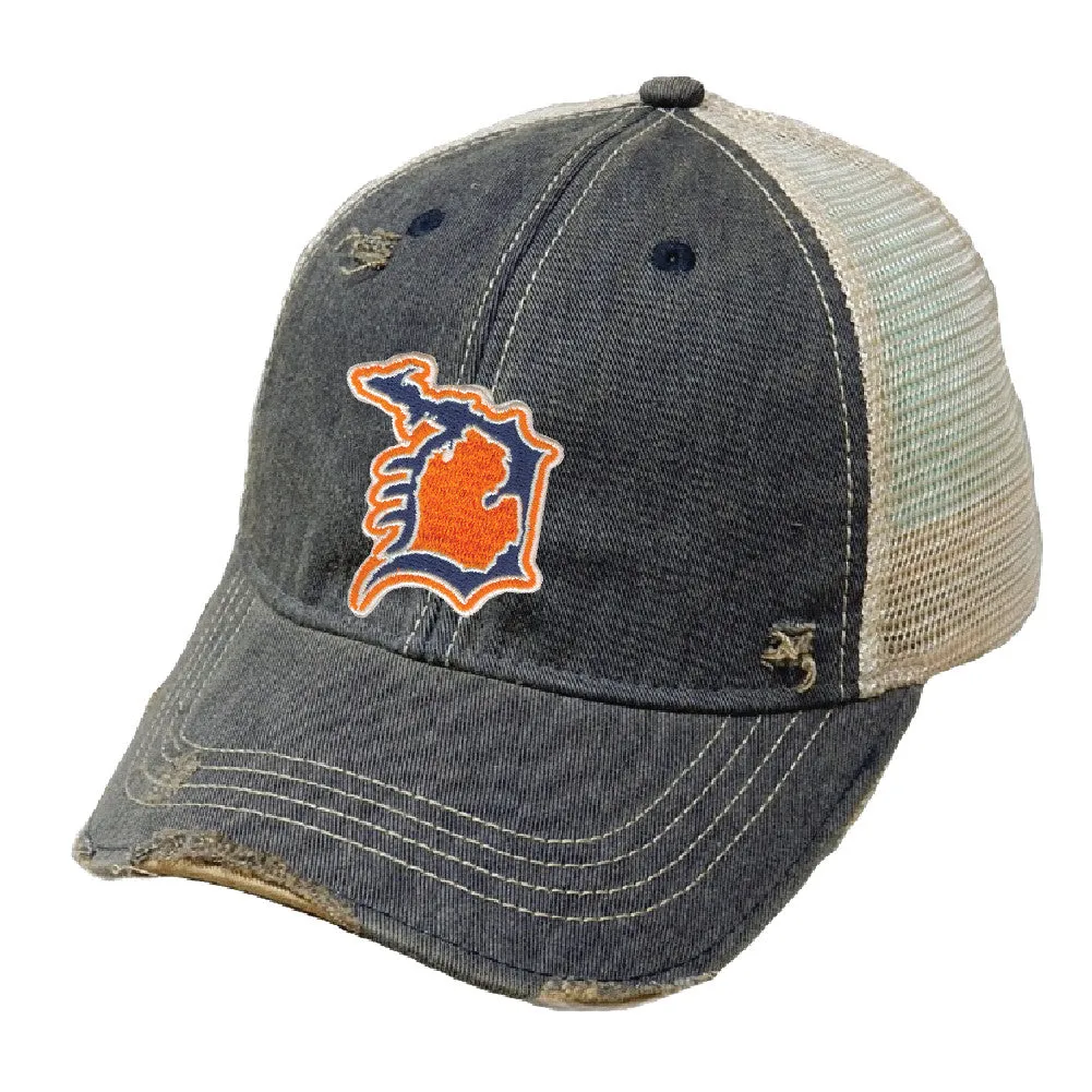 "Michigan D" Distressed Hat