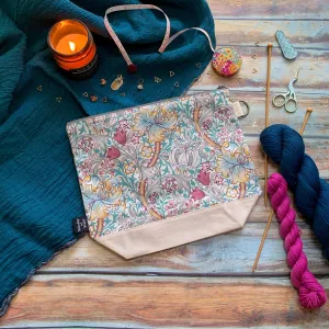 "Morris & Co Golden Lily"- Knitting Project Bag- Ready to Ship
