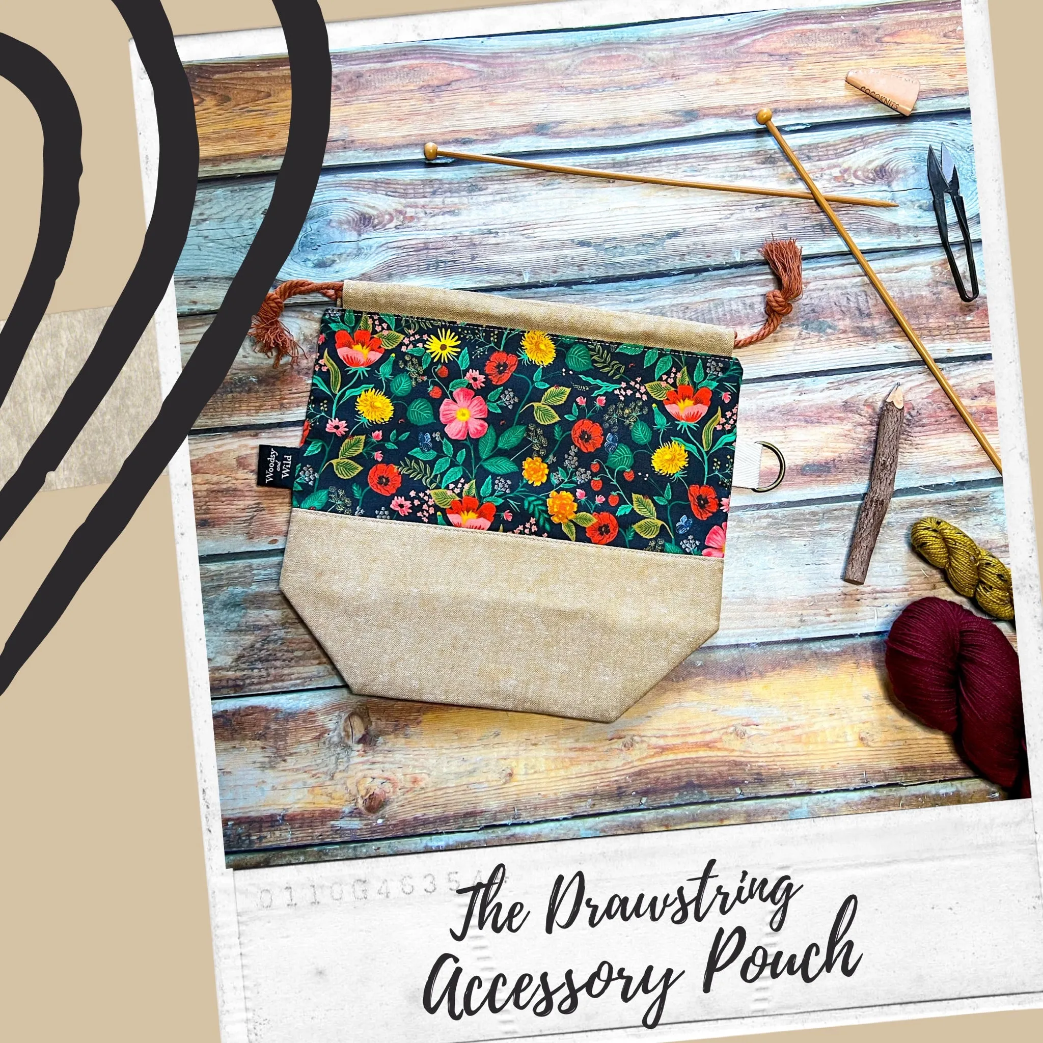 "Morris & Co Golden Lily"- Knitting Project Bag- Ready to Ship