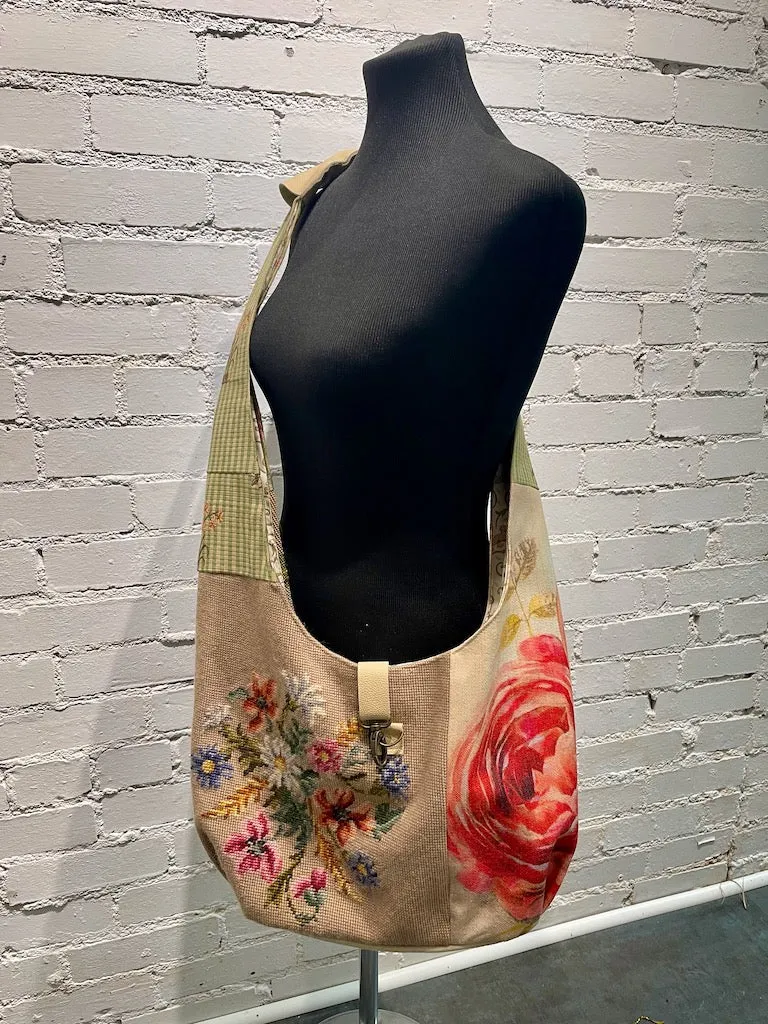 "Pink Peony" Vintage Crossbody Handbag