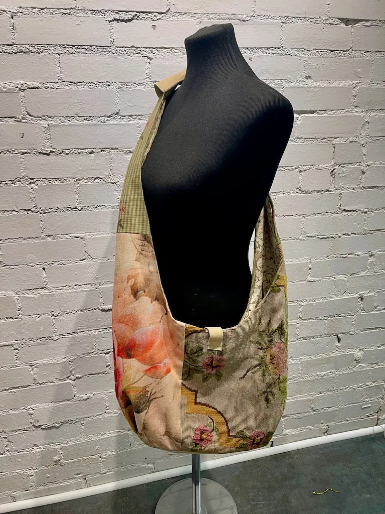 "Pink Peony" Vintage Crossbody Handbag