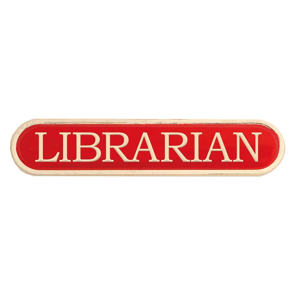 Red Librarian Enamel Bar School Badge