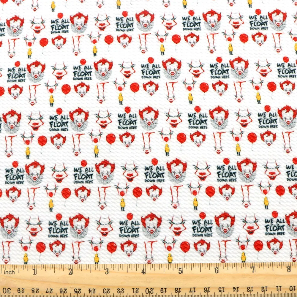 red series letters alphabet printed fabric