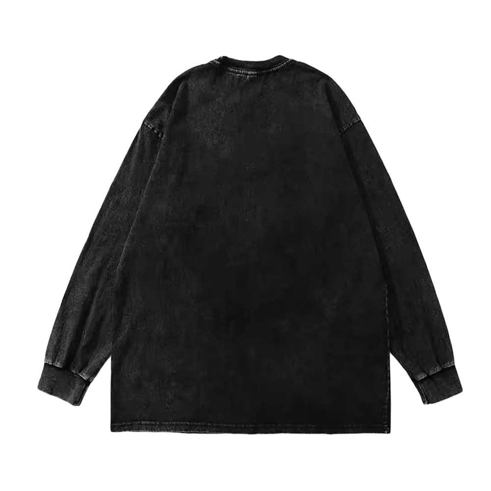 Retro Spider Cat Washed Sweatshirt
