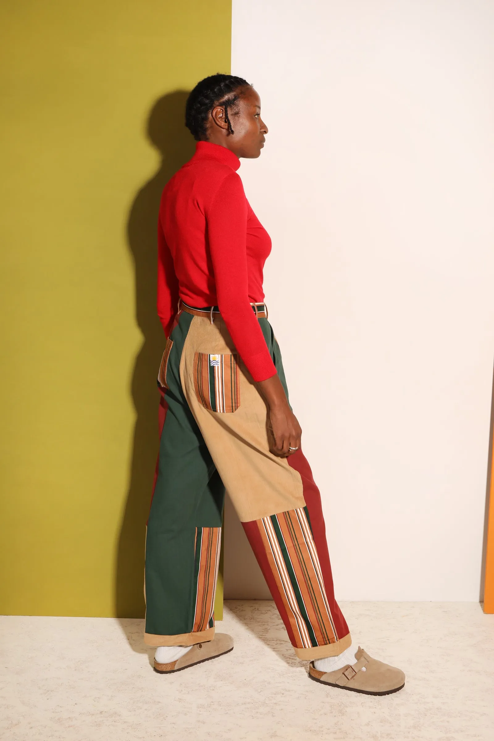 Rhode Trouser Patchwork Stripe