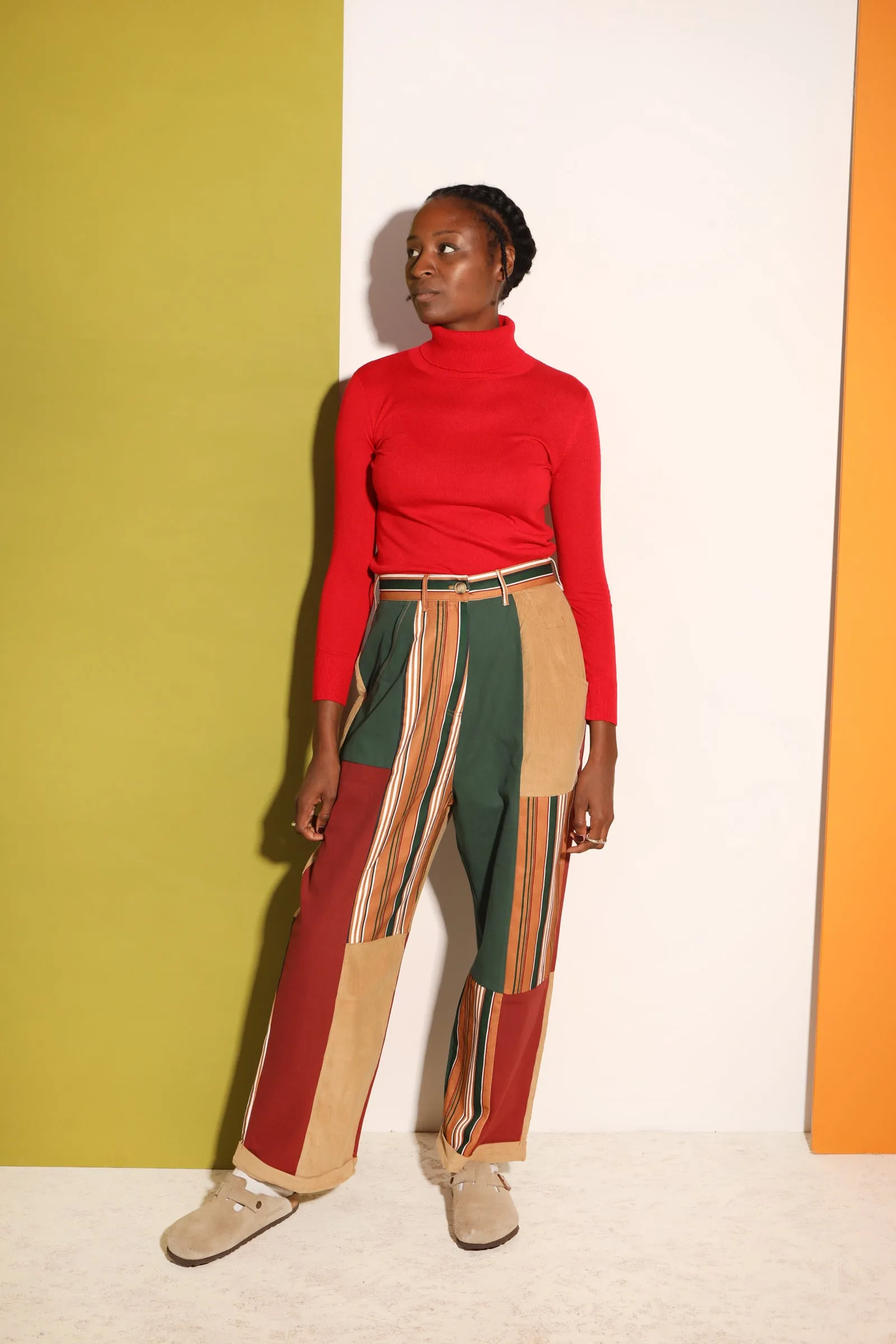Rhode Trouser Patchwork Stripe