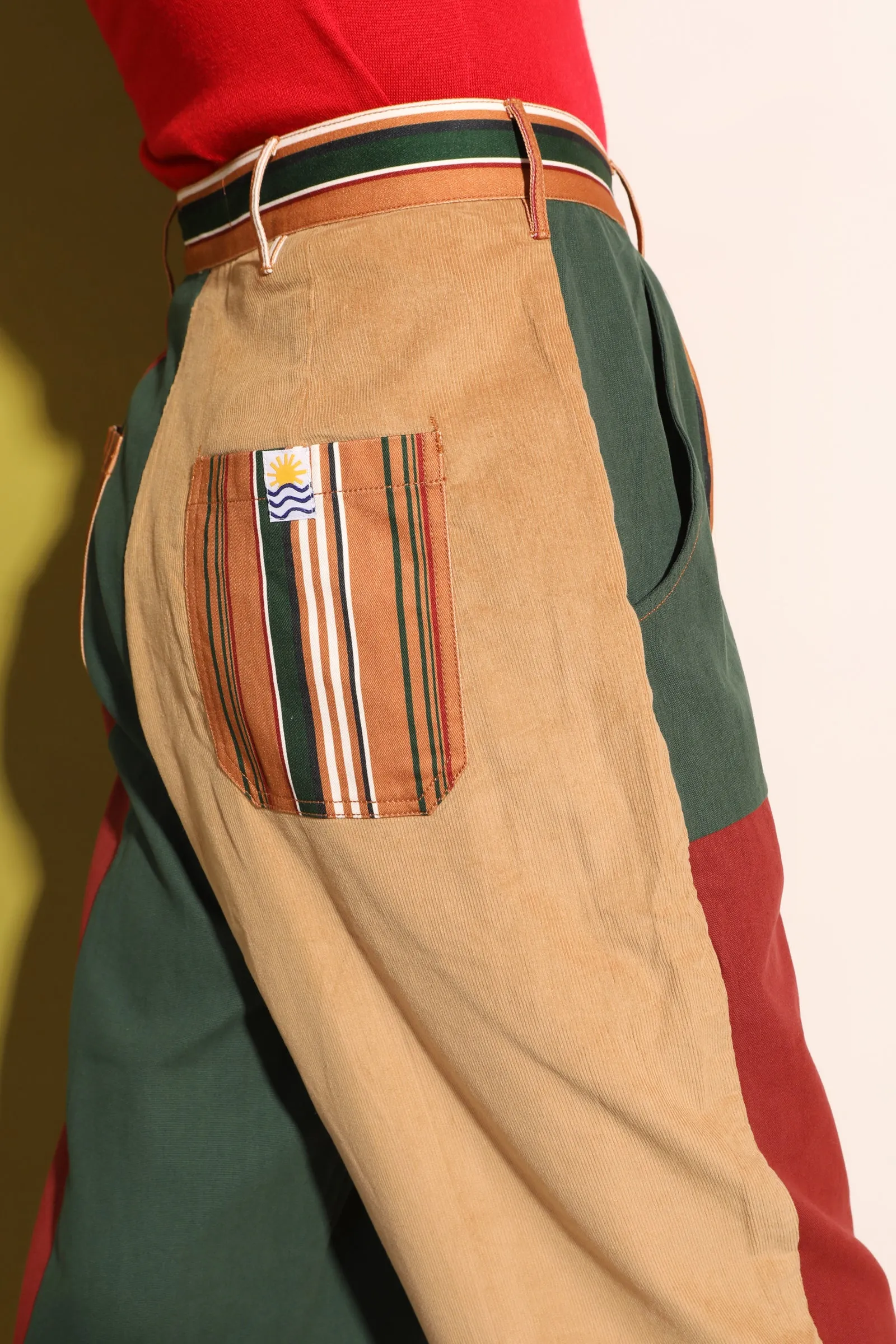 Rhode Trouser Patchwork Stripe