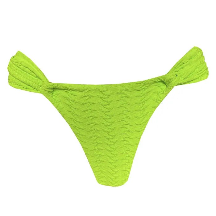 Ribbed Green Apple Brazilian Classic Side Scrunch Bikini Bottom