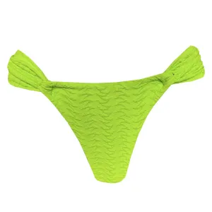 Ribbed Green Apple Brazilian Classic Side Scrunch Bikini Bottom