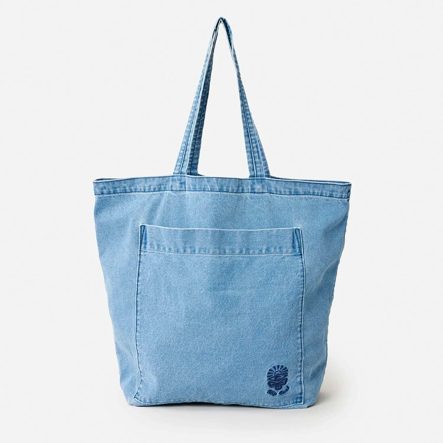 Rip Curl Distressed Denim Tote Bag Mid Blue