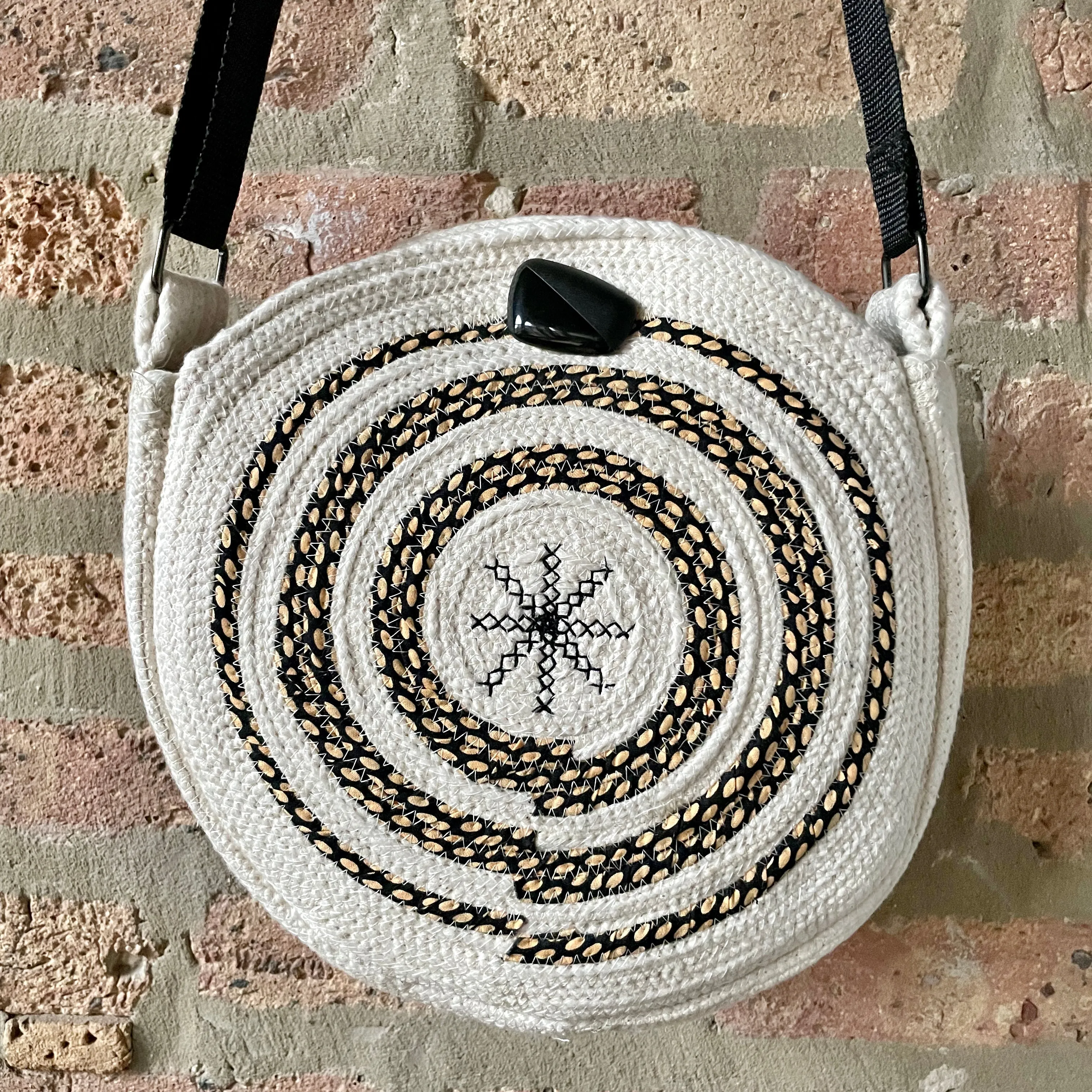 Rope Purse with Black Accents