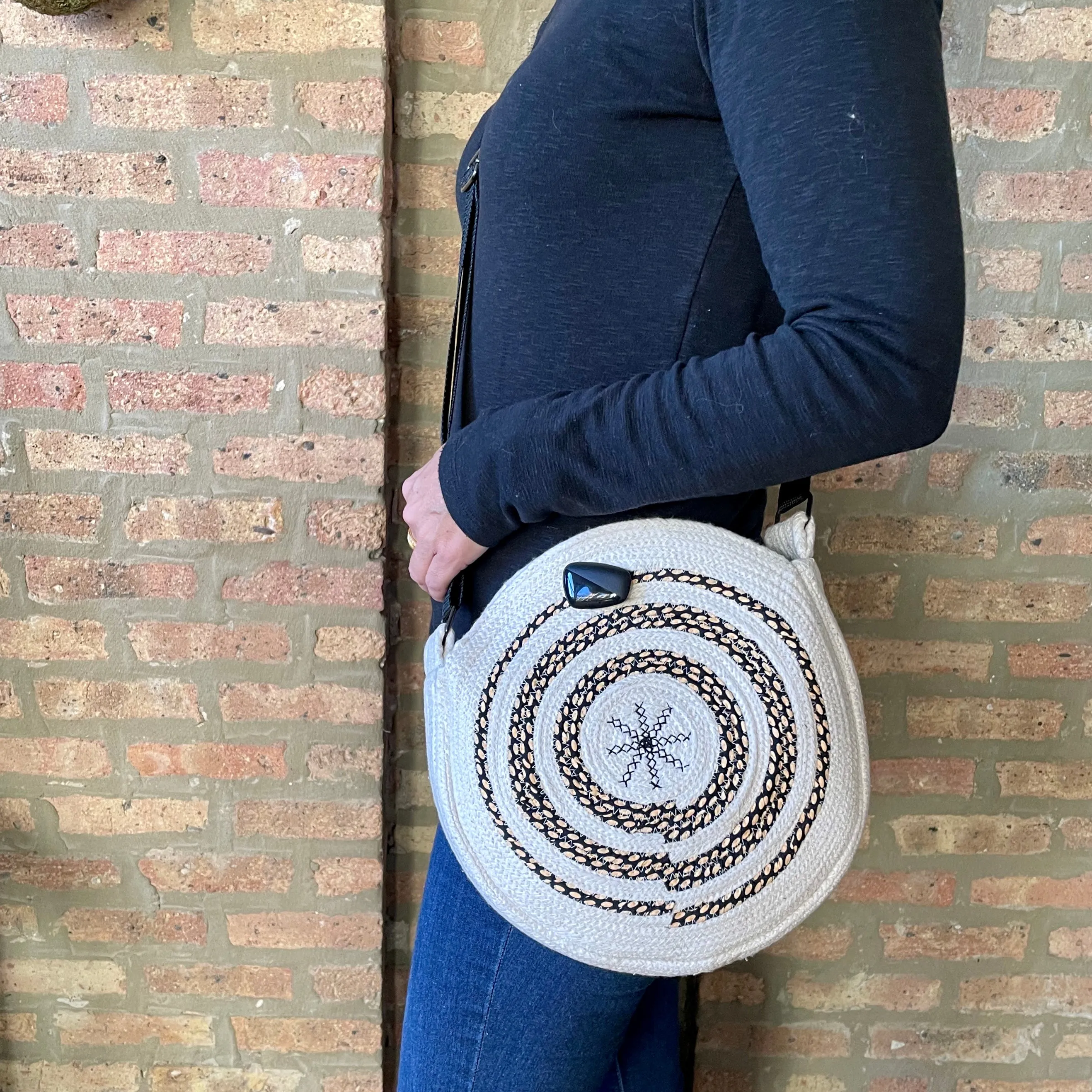 Rope Purse with Black Accents