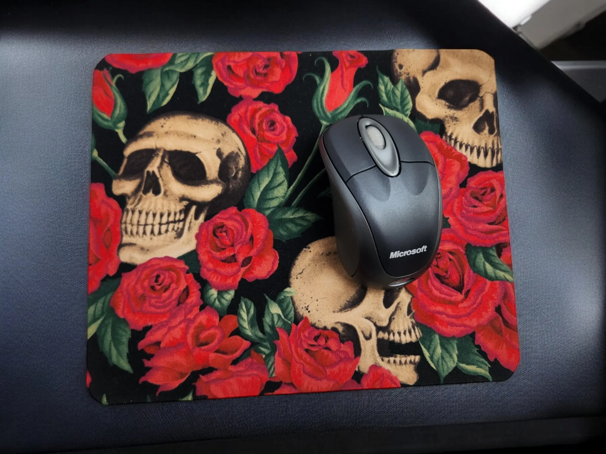 Rose and Skull desk set, mouse pad, coaster