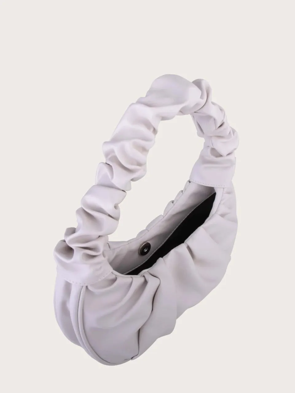 Ruched Baguette Bag - White