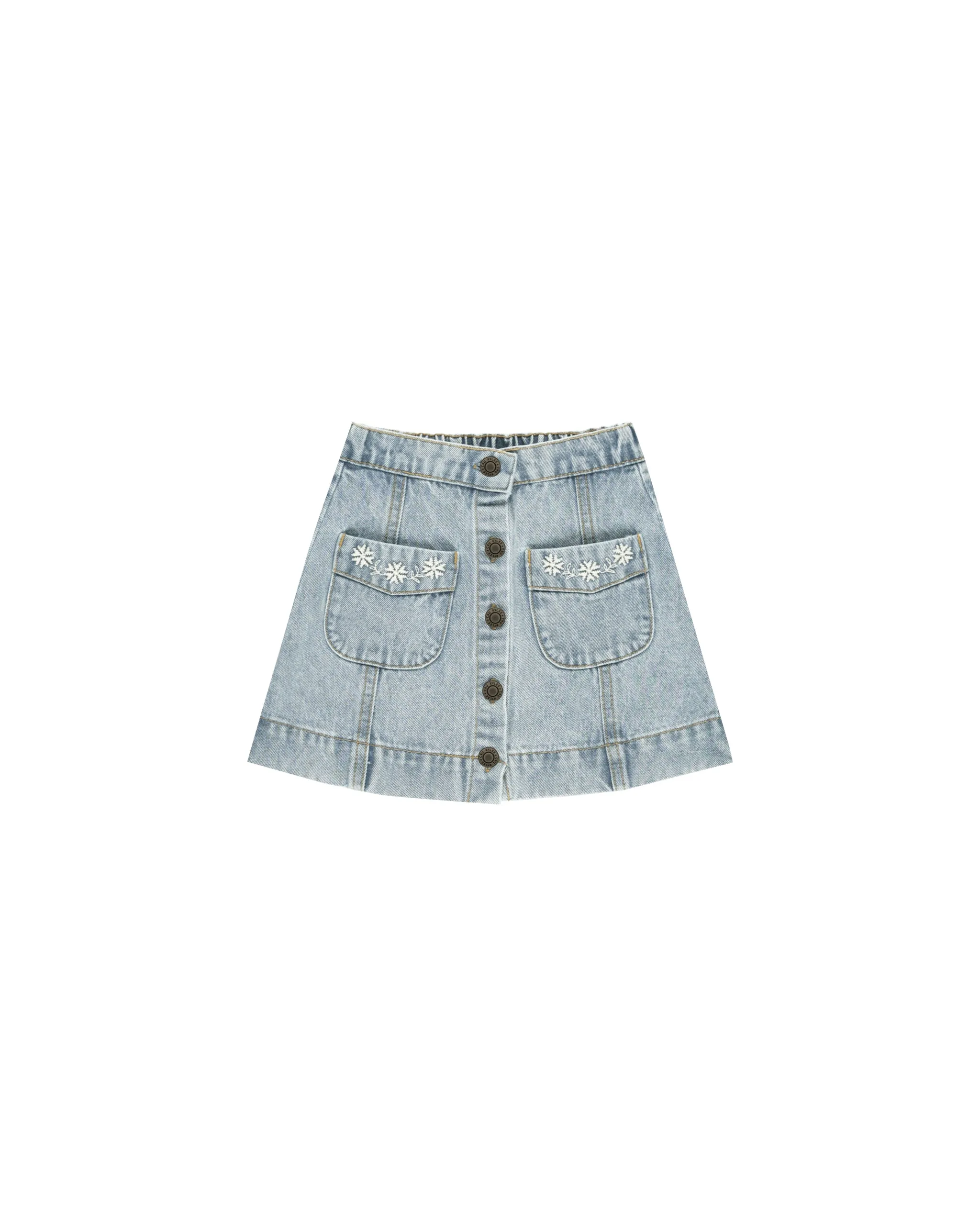 Rylee & Cru Denver Skirt Light Washed Denim