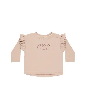 RYLEE   CRU Ruffle Long Sleeve Tee || Joyeux Noel
