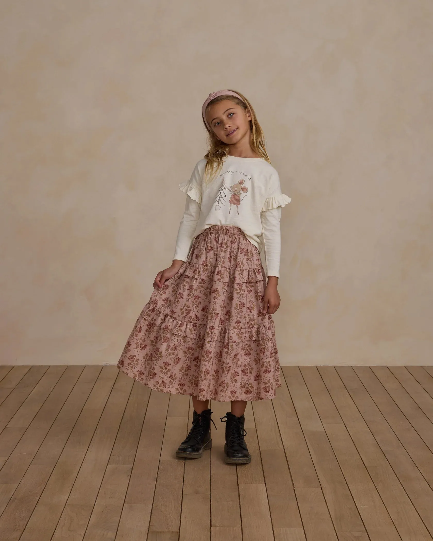 RYLEE   CRU Ruffle Long Sleeve Tee || Mouse