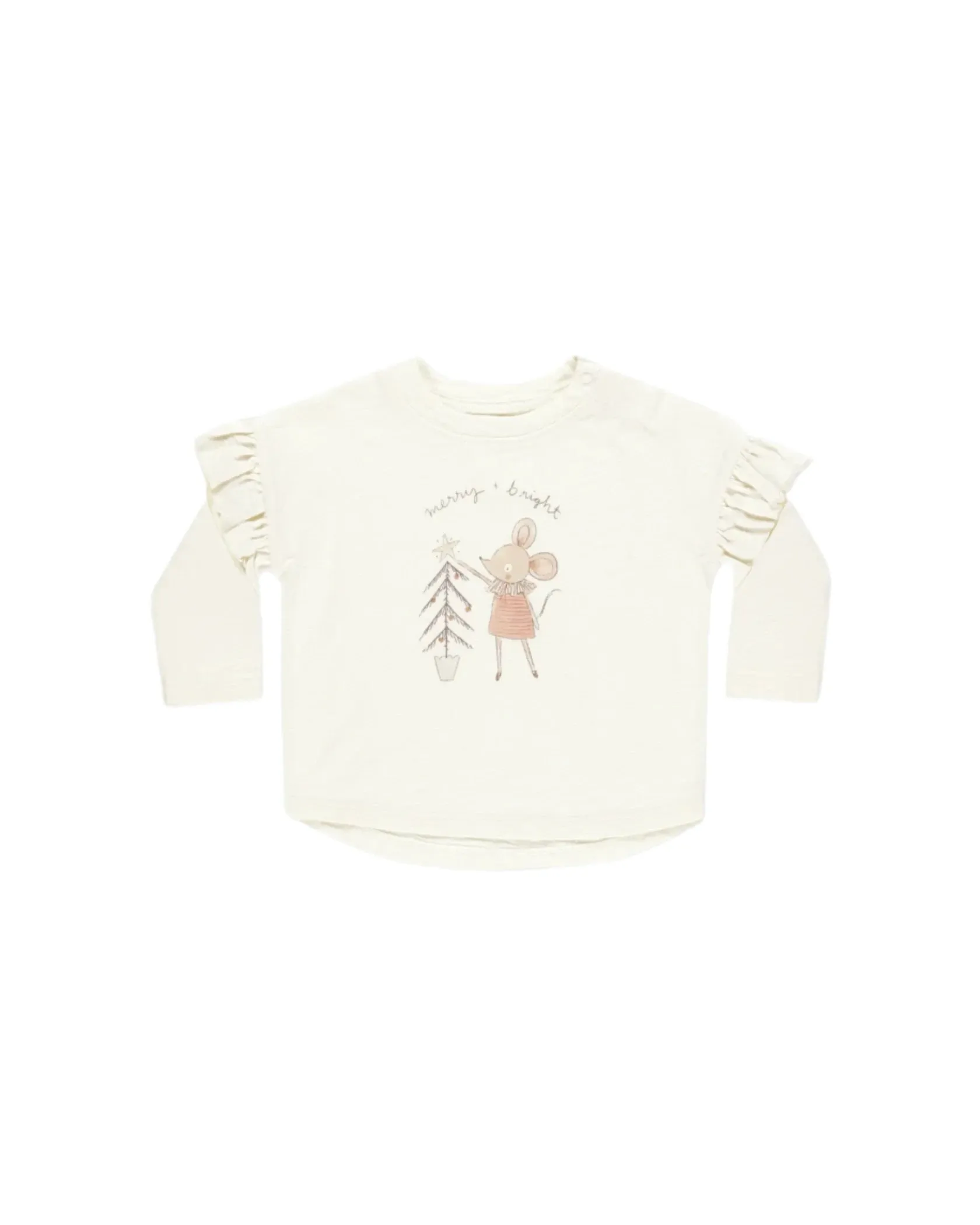 RYLEE   CRU Ruffle Long Sleeve Tee || Mouse