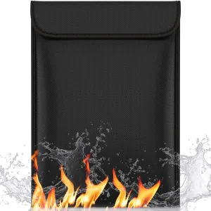SafeHaven - Fireproof Bag (Legal Size 15"x11" Water-Resistant) - Fireproof Document Bag with Secure Zipper Closure for Valuables - Easy Store and Carry Important Document Holder - Fireproof Money Bag