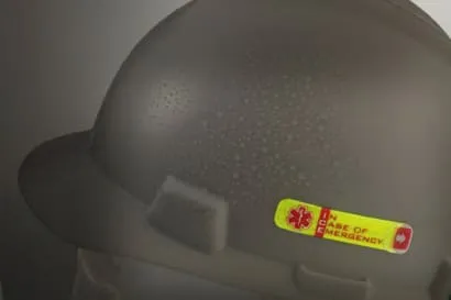 Safety Helmet Emergency Id ICE Star of Life - In Case of Emergency Wsid01