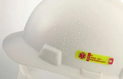 Safety Helmet Emergency Id ICE Star of Life - In Case of Emergency Wsid01