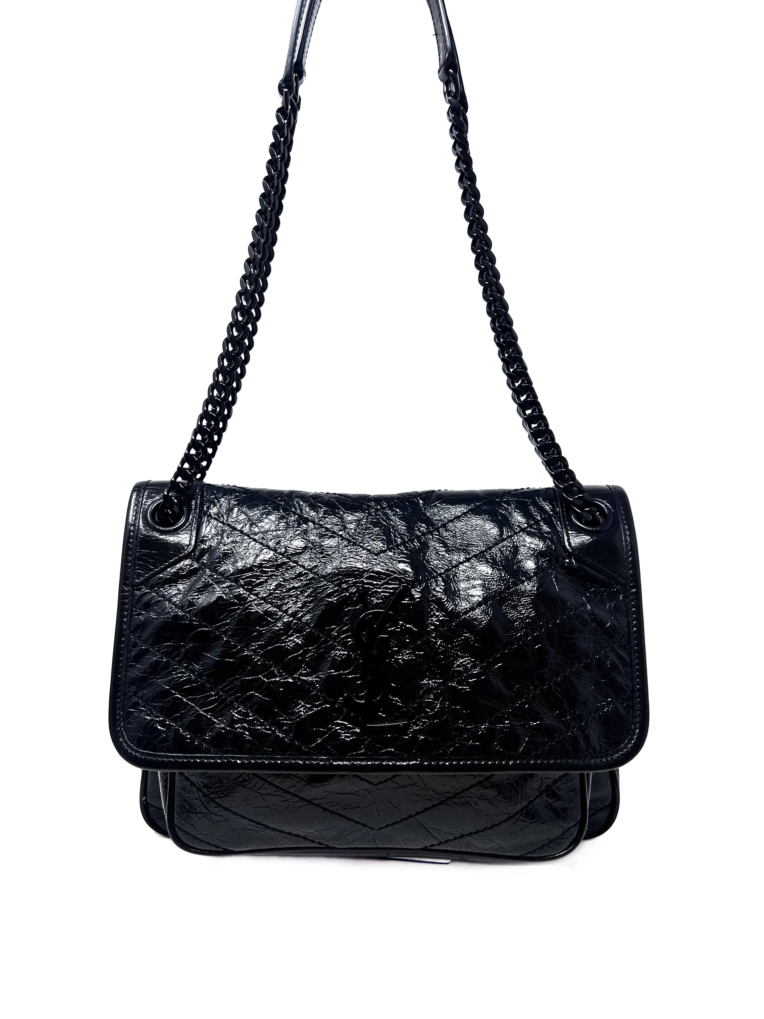 Saint Laurent '21 'Niki' MD Vintage Leather Logo Flap Bag