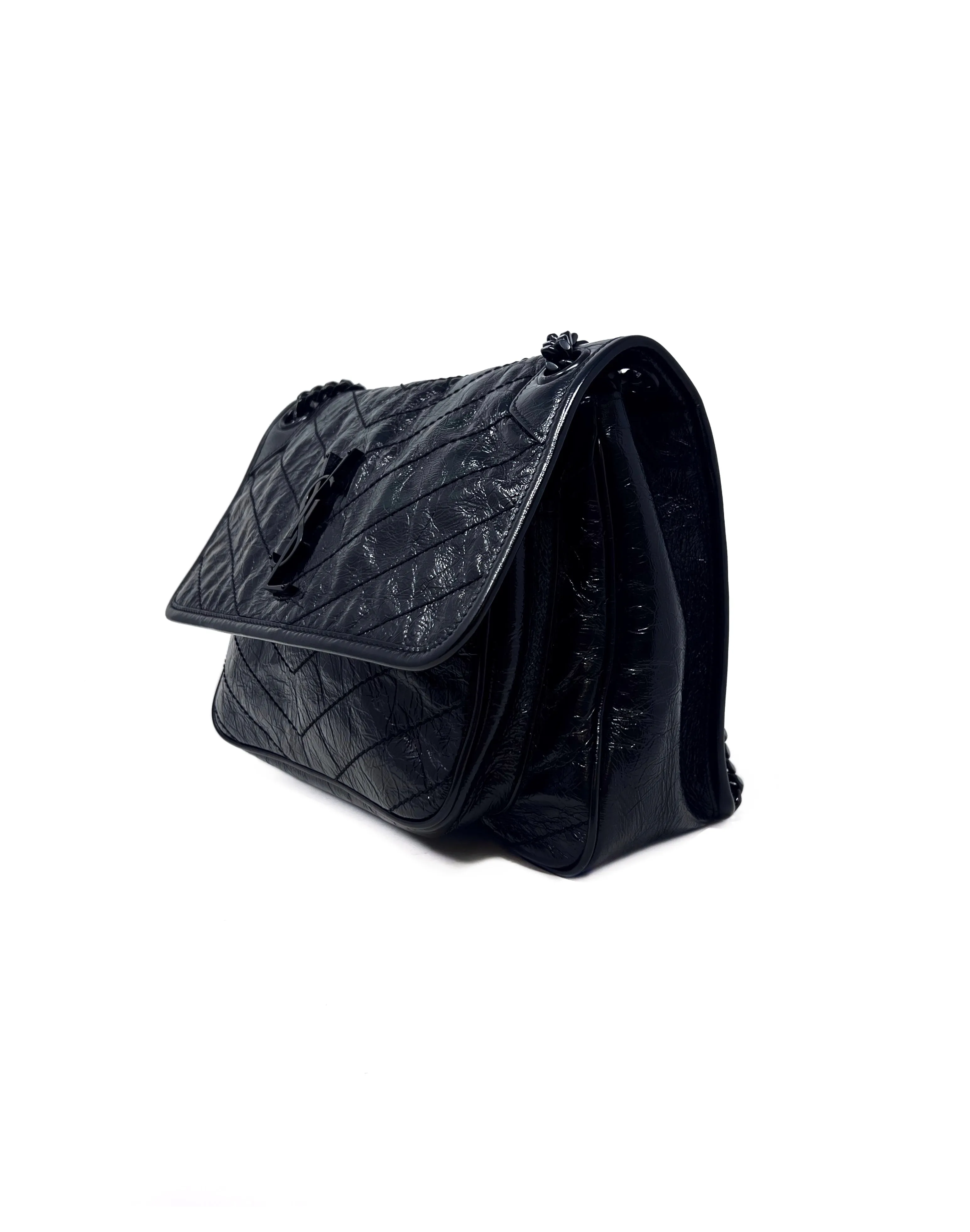 Saint Laurent '21 'Niki' MD Vintage Leather Logo Flap Bag