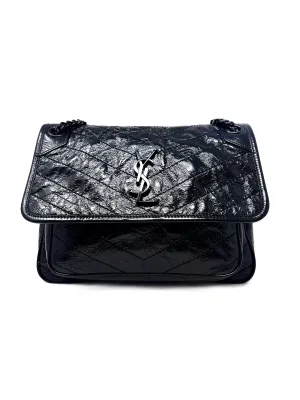 Saint Laurent '21 'Niki' MD Vintage Leather Logo Flap Bag