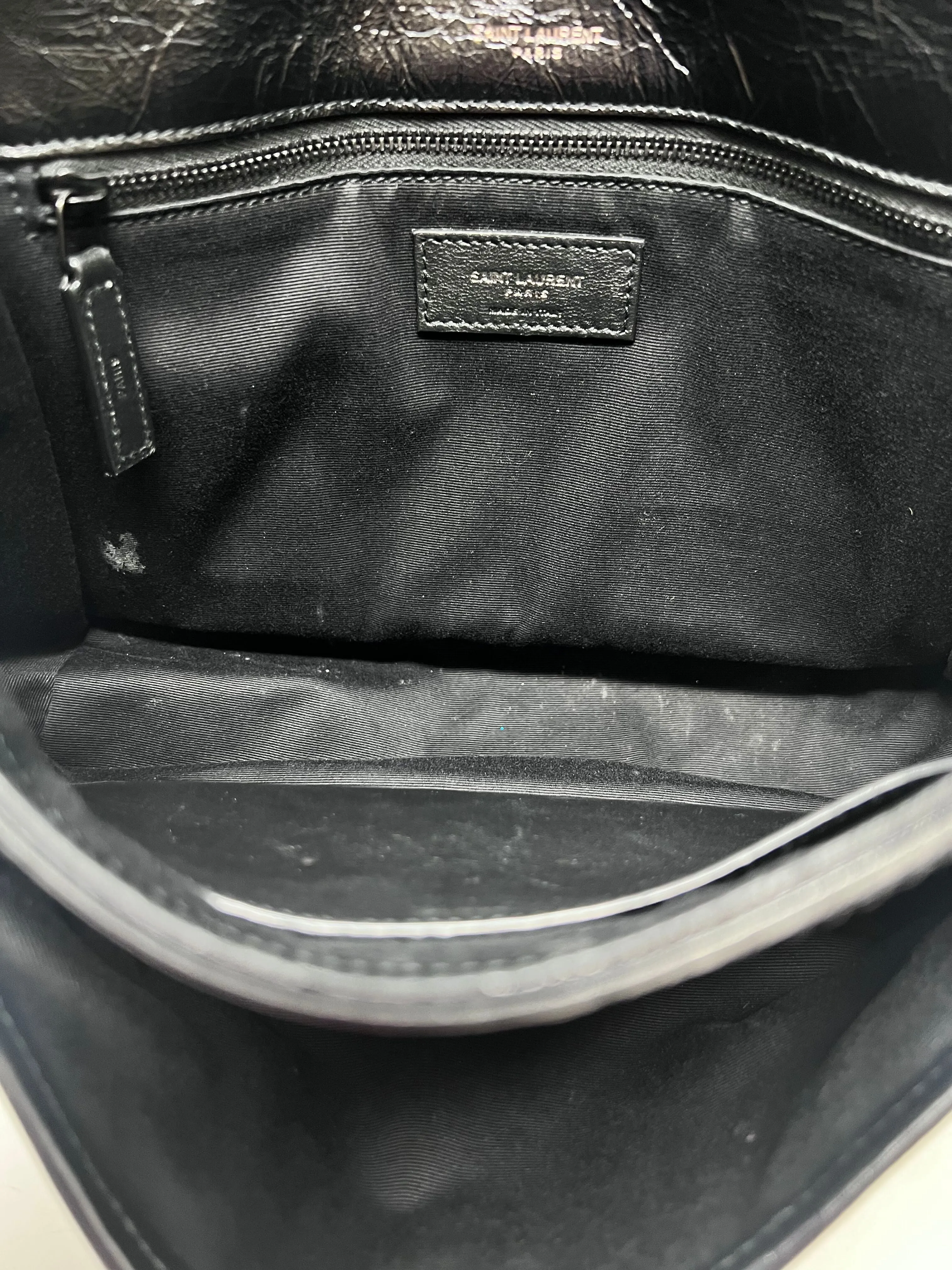 Saint Laurent '21 'Niki' MD Vintage Leather Logo Flap Bag